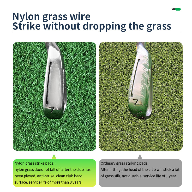 Nylon Grass Golf Hitting Mat: striking without dropping the grass