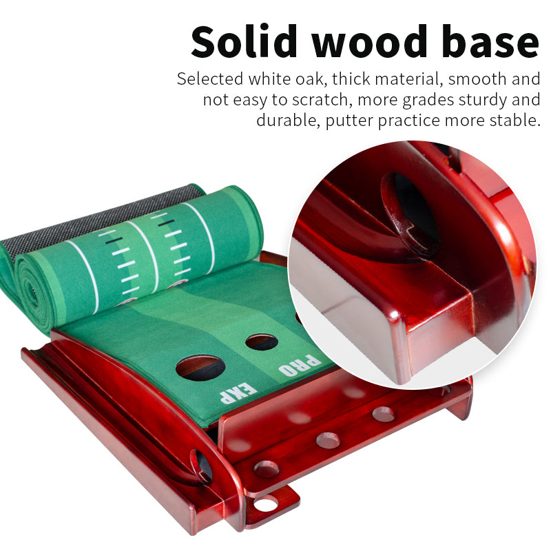 Solid wood base: selected white oak, thick material, Smooth and not easy to scratch, more grades sturdy and durable, putter practice more stable