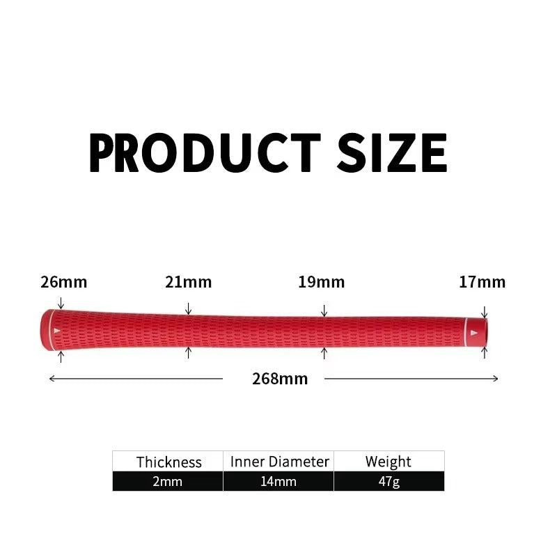 Dimensions and weight of golf rubber grip for better understanding of product size