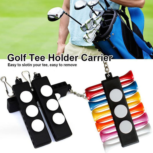 Golf Ball Marker and Tee Holder with Storage Pouch