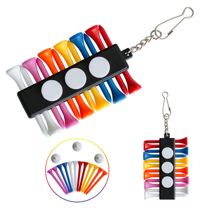 Golf Ball Marker and Tee Holder with Storage Pouch