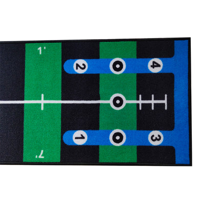 Golf putting green with markers