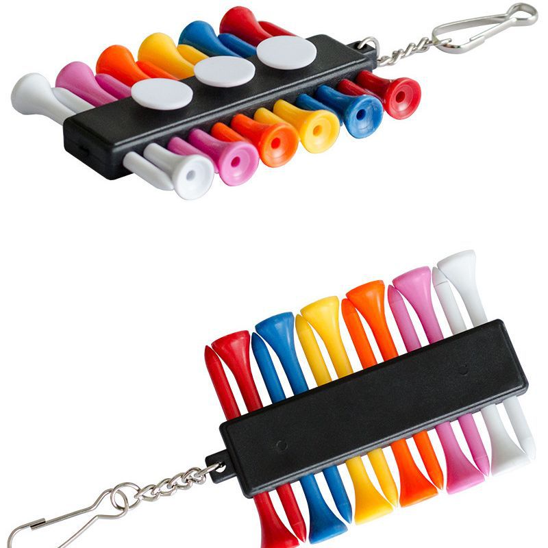 Golf Ball Marker and Tee Holder with Storage Pouch