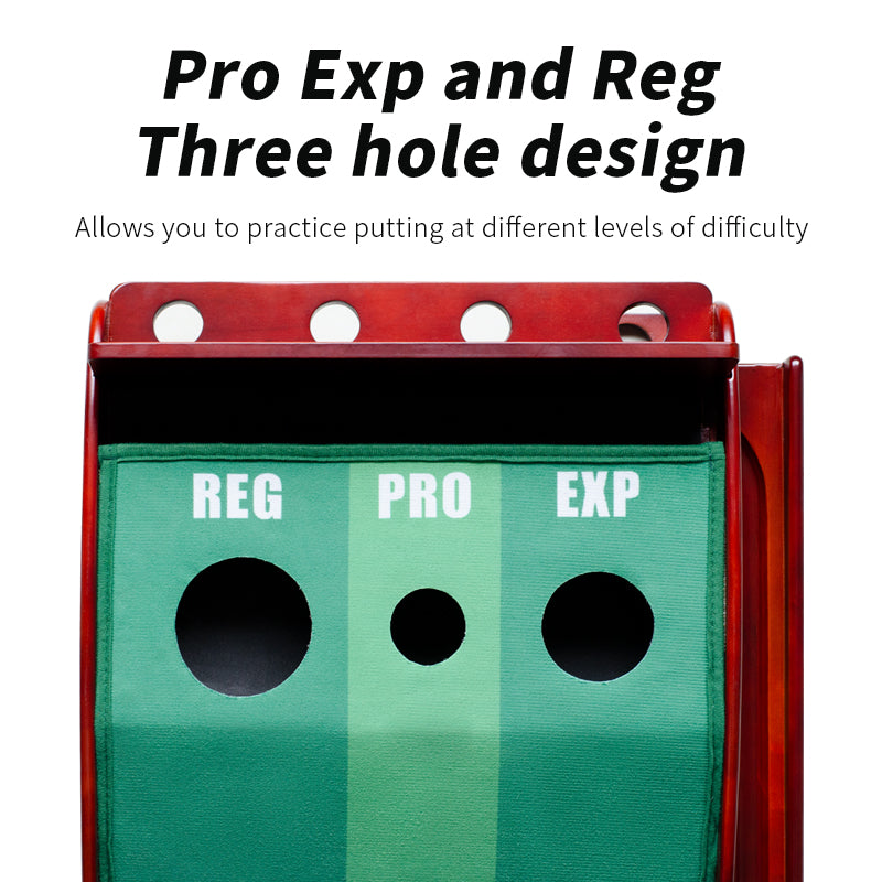 Pro Exp and Reg Three Holes design: Allow you to practice putting at different levels of difficulty