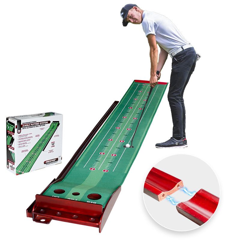 3 Holes Redwood Golf Putter Mat Overview