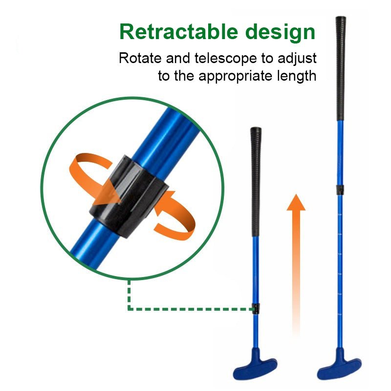 rotate to Adjustable length telescopic golf putter