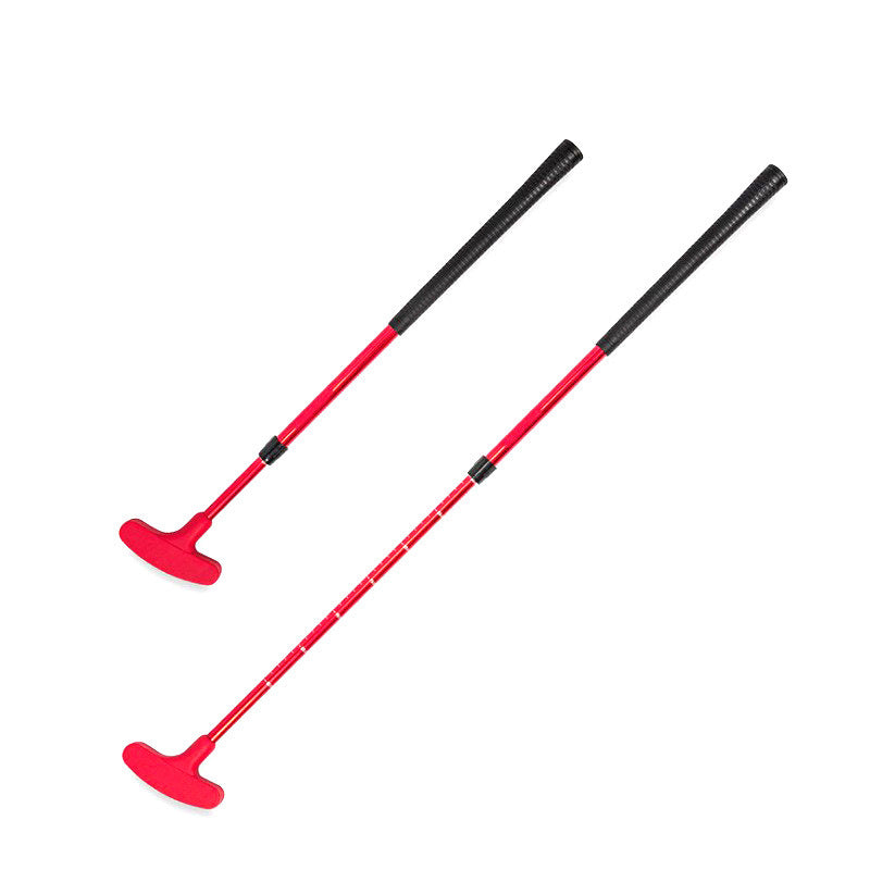 Red Adjustable length telescopic golf putter