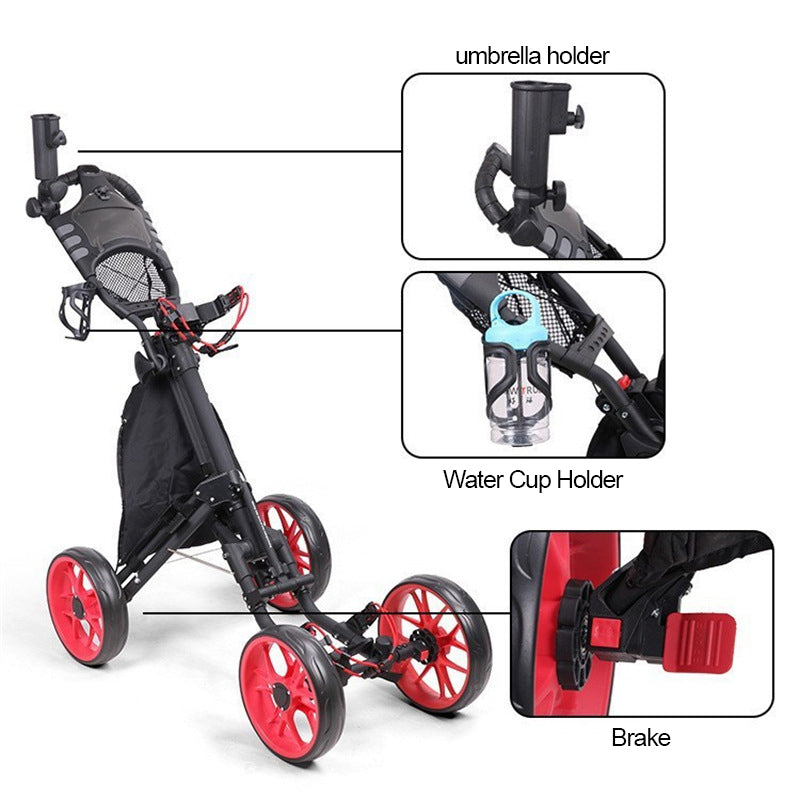 The Details of the Foldable Multifunctional Four Wheels Golf Cart