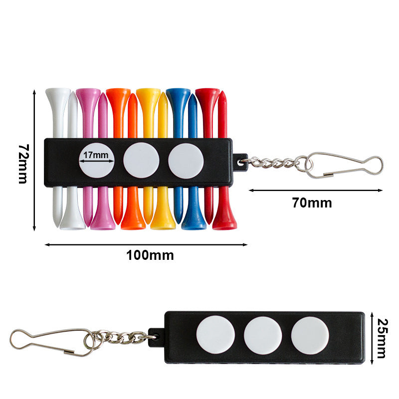 Golf Ball Marker and Tee Holder with Storage Pouch